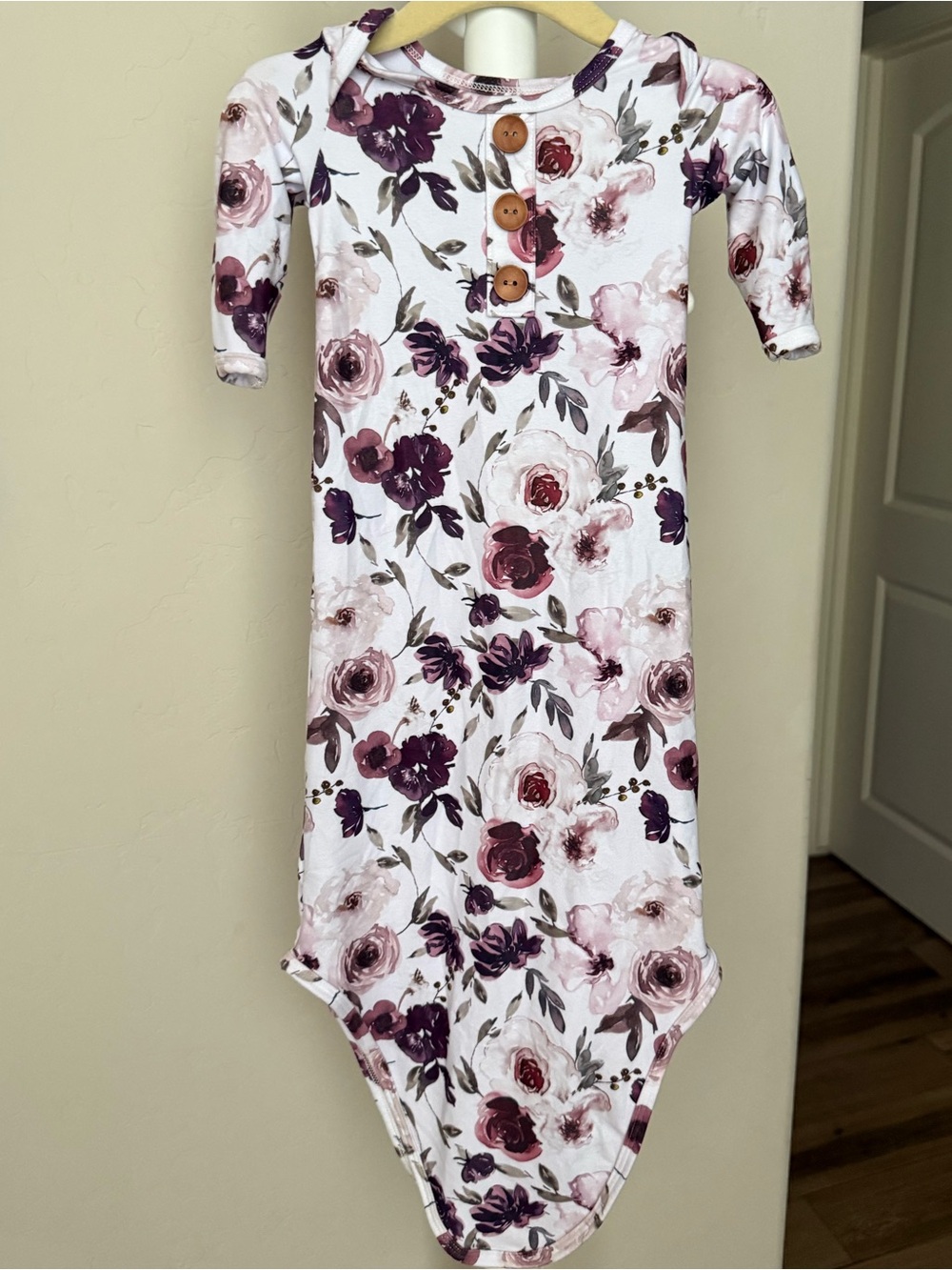 Caden Lane Demi’s Dusty Purple Floral Knot Gown Newborn